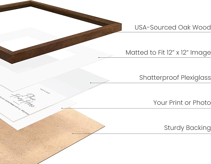 HAUS AND HUES Walnut Square Frames Set of 3-16x16