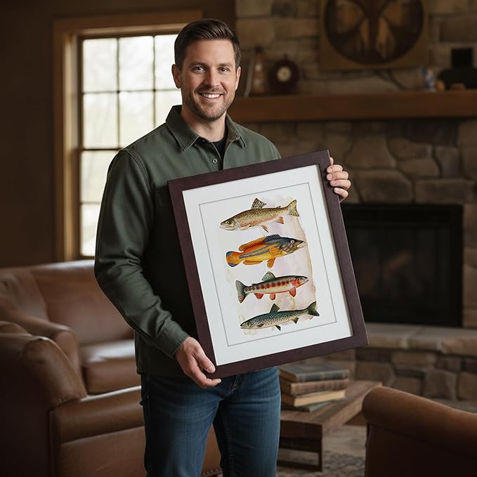 DREAM BIG PRINTABLES Vintage Fishing Decor Art Print - Unframed - 8x10 | Farmhouse Decor | Wall Art for Cabin, Lake House, or Fishing Enthusiast | Made in USA