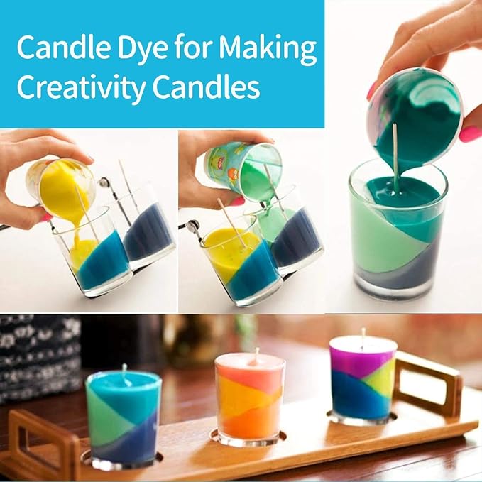 YRYM HT Candle Color Dye for Soy Wax, Safe and Natural- 34 Popular Colors for Candle Making - 8.5oz