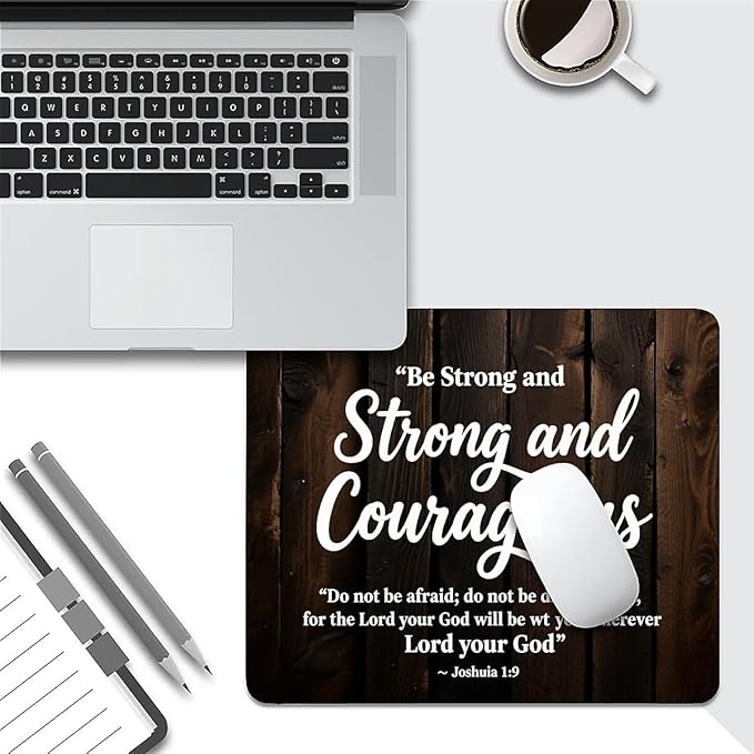 Square Mouse Pad The Bible, Personalized Premium-Textured Custom Mouse Mat Design, Washable Mousepad Cloth, Non-Slip Rubber Base Computer Mouse Pads for Wireless Mouse