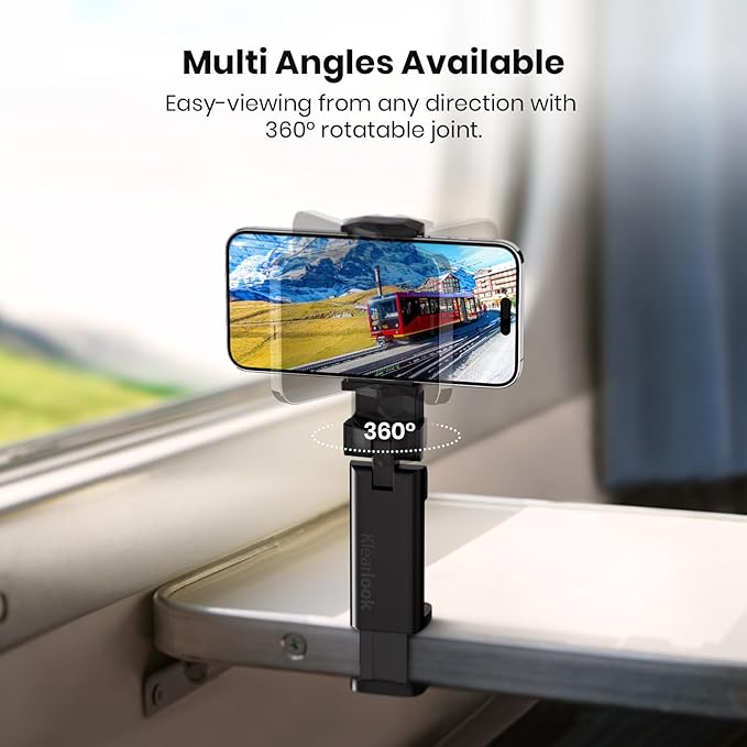 2 PCs Christmas Stocking Stuffers Airplane Phone Holder - Klearlook 360° Rotating Airplane Phone Mount for Travel, Desk & Flight | Handsfree Adjustable Phone Stand | Travel Essentials Accessories
