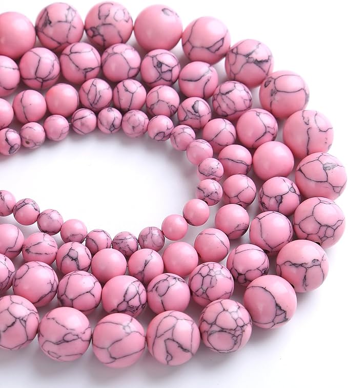 4MM 86PCS Pink Turquoise Spacer Loose Beads for Jewelry Making DIY Bracelet Necklace
