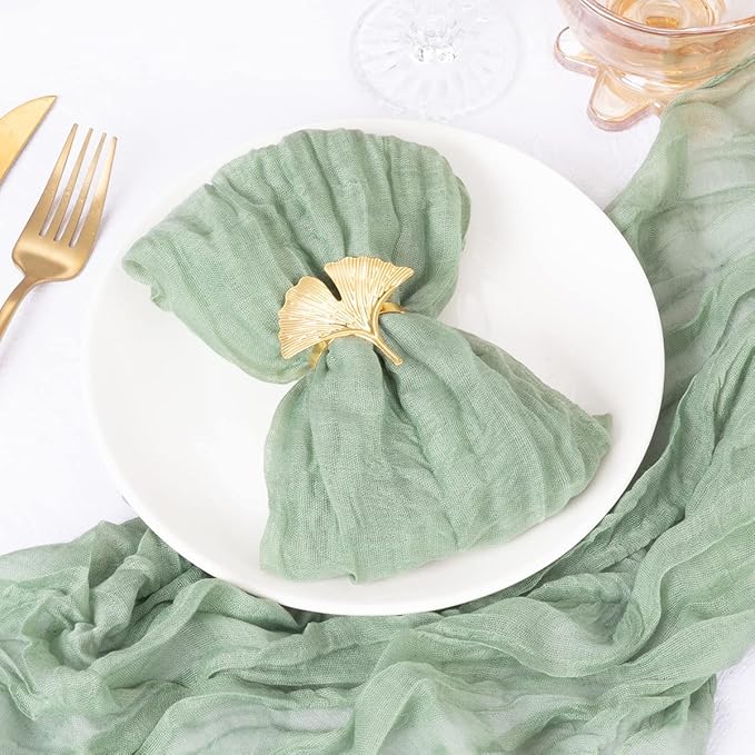 30 Pack Sage Green Cheesecloth Napkins Christmas Cloth Napkins Set of 30 Sage Holiday Dinner Napkins Bulk 21x21 Inches for Wedding Bridal Shower Baby Shower Xmas Parties