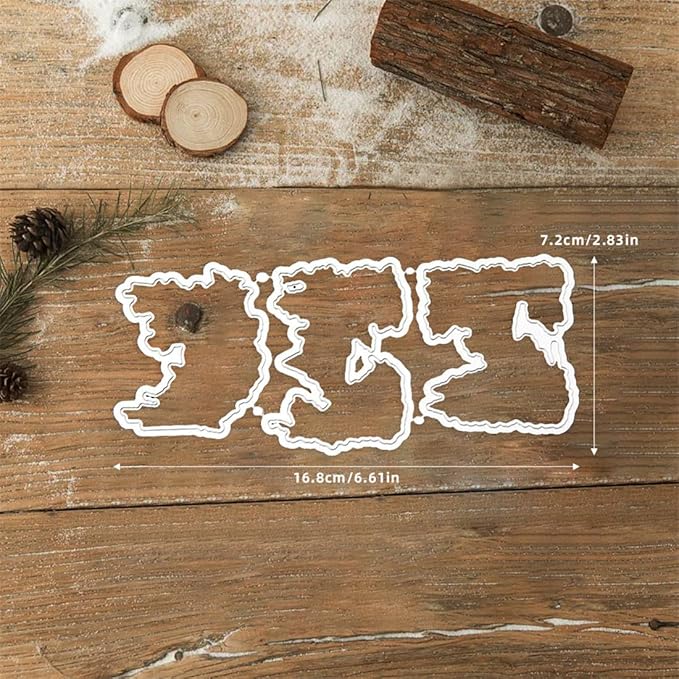 Christmas Snow Scene Stamps and Cutting Dies for Card Making DIY Transparent Silicone Clear Stamp and Metal Die Cuts Sets for Scrapbooking Paper Greeting Cards Decor Seals Craft Supplies