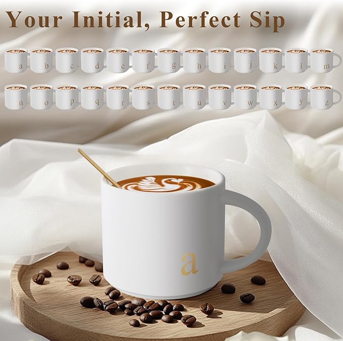 MNZZ Monogrammed Ceramic Large Coffee Mug Tea Cup Cool Grandma Gifts Grandmother Nana Glamma Mawmaw Yaya Abuela Abuelita Grandmas Mamaw Memaw Mimi Nonna Granny Oma Meme Christmas Xmas Present,D