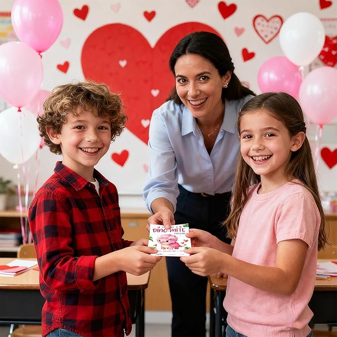 36 Pack Valentines Day Cards for Kids Classroom Dinosaur Valentine's Day Exchange Greeting Cards with Envelopes and Stickers for Kids Classroom School Party Favors 4.72 x 3.54 inch