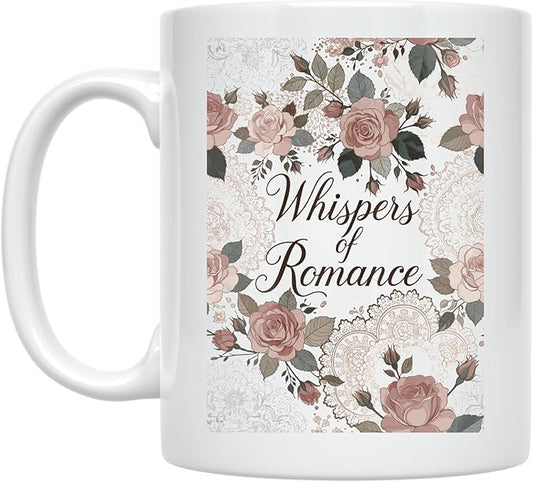 Whispers of Romance - Feminine Aesthetic - 11 oz White Ceramic Coffee Mug - Vintage Charm
