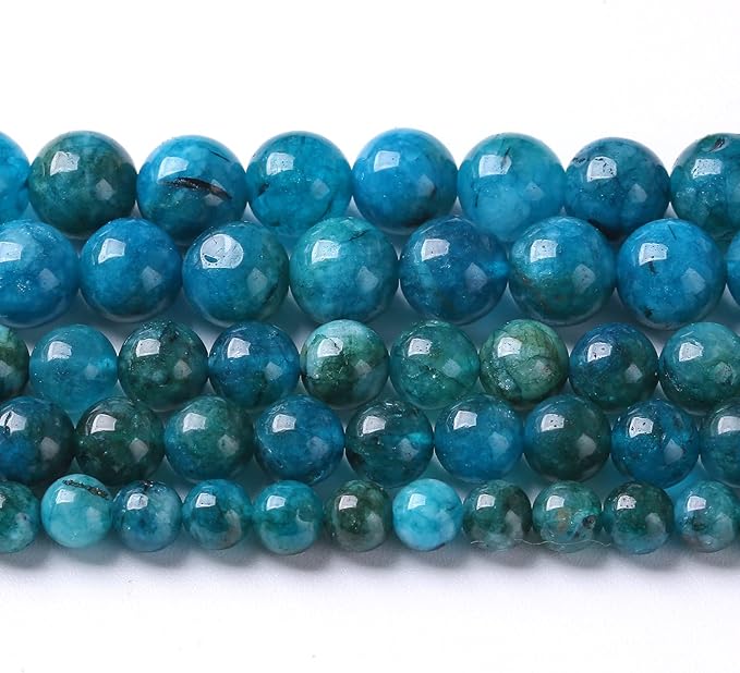 75PCS 10MM Blue Apatite Spacer Loose Beads for Jewelry Making DIY Bracelet Necklace 2 Strands