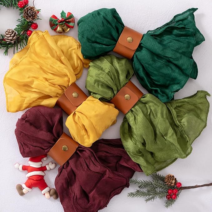 20 Pack Fall Cheesecloth Napkins Washable Christmas Cloth Napkins Set of 20 Cotton Dinner Table Napkins Bulk 21x21 Inches for Thanksgiving Xmas Wedding Bridal Baby Shower Party Decor