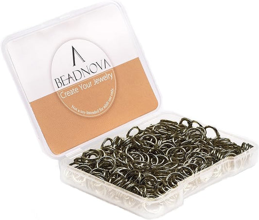 BEADNOVA 8mm Open Jump Rings Copper Jump Rings for Jewelry Making and Keychains (300Pcs)