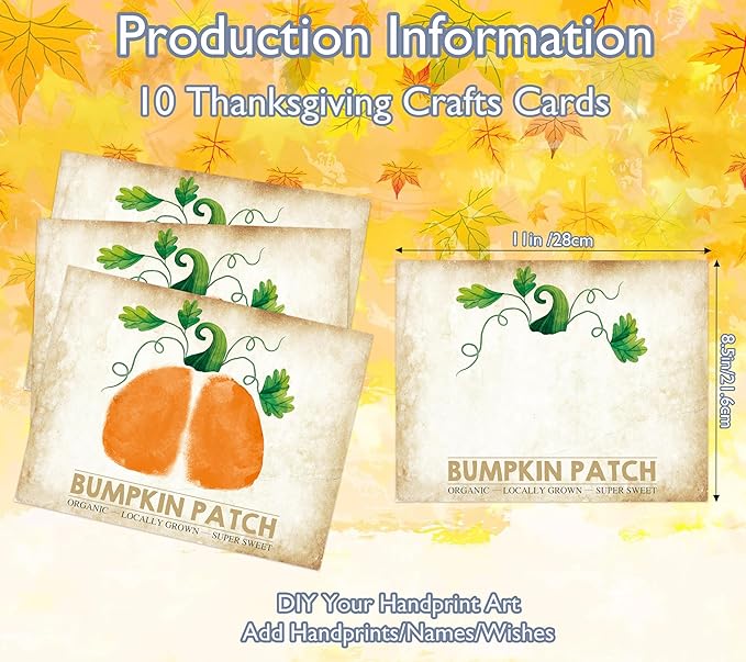 Halloween Pumpkin Art Crafts for My First Halloween, Newborn Bum Handprint Keepsake Gifts, 10 Bulk 8.5x11 Inch DIY Card Making Supplies for Baby Shower Activities, Nursery Decor
