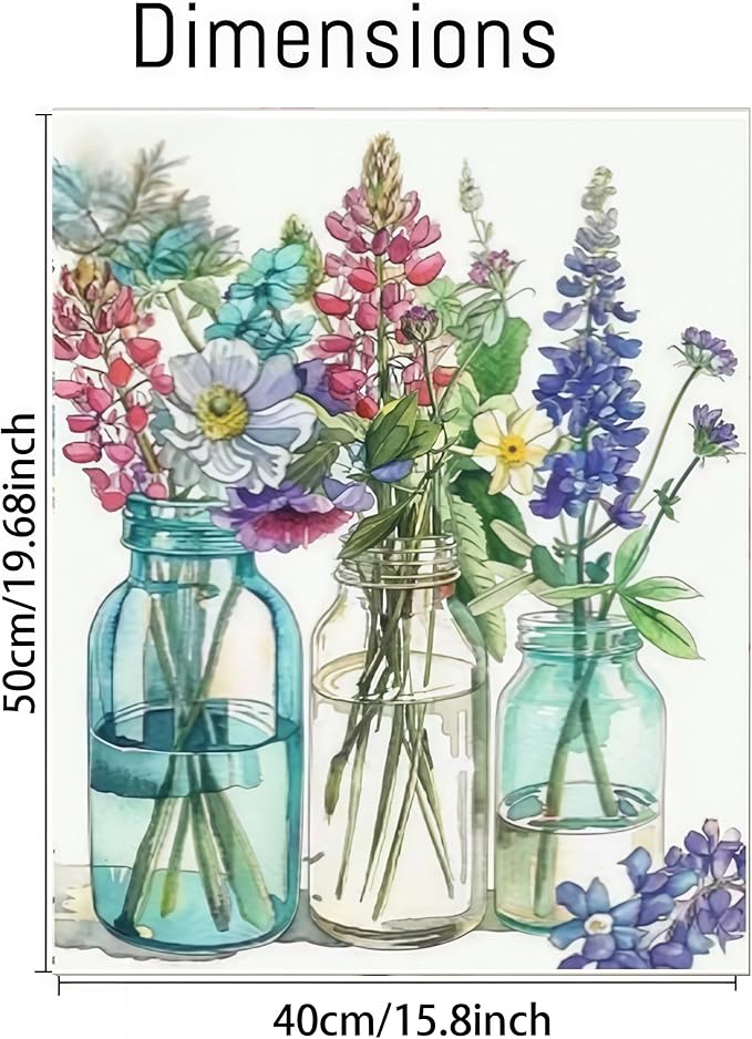 CSZPPQAF Paint by Numbers Kit for Adults Beginner, Flower Paint by Number Kits on Canvas, DIY Easy Acrylic Watercolor Oil Painting by Numbers for Home Wall Decor 16X20inch