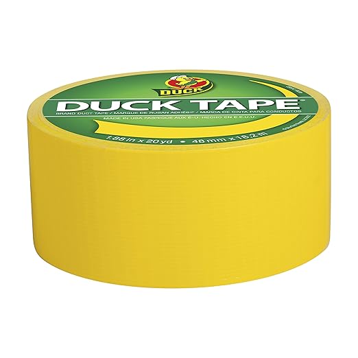 Duck Brand 1304966 Color Duct Tape, Yellow, 1.88 Inches x 20 Yards, 1 Roll
