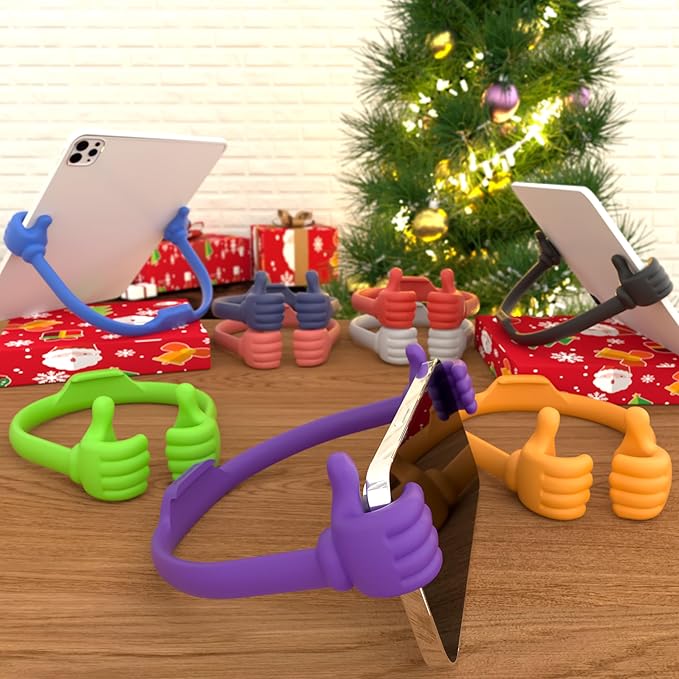 Honsky Cell Phone Stand Holder, Thumbs Up Lazy Phone Stand, Universal Adjustable Flexible, Cute Perfect Stocking Stuffers Gifts for Teen Girls, Compatible with Cell Phones & Tablets,Yellow