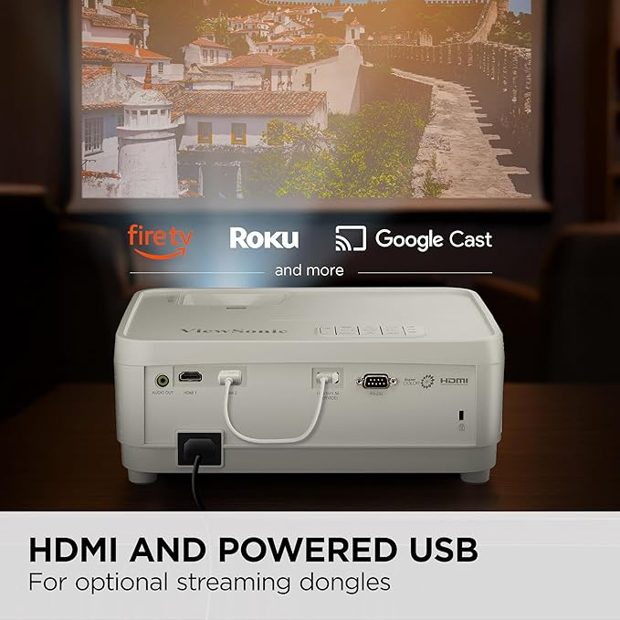 ViewSonic PX700HDH DLP 1080p Projector with 3700 Lumens, Supercolor, 1.1x Optical Zoom, 22000:1 Contrast Ratio, Dual HDMI, and Vertical Keystone for Home Theater