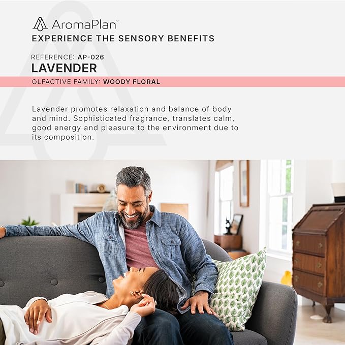 AromaPlan Hotel Scents Lavender 5 Fl Oz (148ml), Home Luxury Aroma & Hotel Fragrance Diffuser Oil- Hotel Diffuser Oil for Aromatherapy- USA Made, Bigger Bottle, Bolder Aroma & Longer Lasting