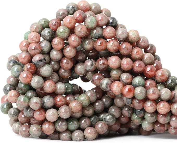 60PCS 6mm Natural Kashgar Garnet Gemstones Round Loose Beads for Jewelry Making 1 Strand 15"