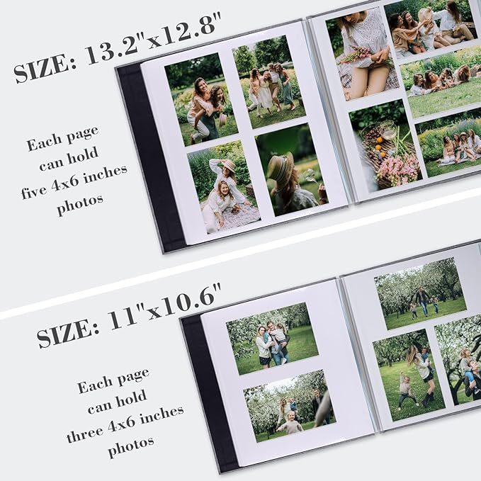 Photo Album Self Adhesive Pages for 4x6 5x7 8x10 Pictures Magnetic Scrapbook Photo Albums with Sticky Pages Books with A Metallic Pen for Baby Wedding Family 13.2x12.8 Purple 40 Pages