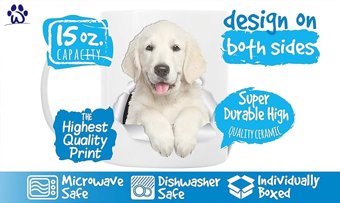 Winston & Bear Gorgeous Golden Retriever Mug - Golden Retriever Puppy Ceramic Cofee Mug - Perfect Golden Retriever Gifts - Funny Cute Golden Retriever Dog Coffee Mug for Dog Lovers (15oz)