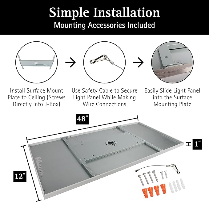 Ultralux 2x4 ft LED Light Panel - Edge Lit, Surface Mount Ceiling for Home & Office TRIAC Dimmable, Flicker-Free Slim with Adjustable Color Temperature (Matte White, 2 Pack) 2x4 (2 Pack)