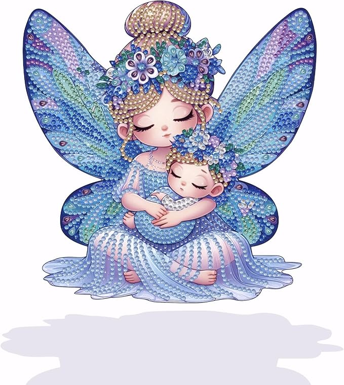 Tabletop Diamond Art Kits for Adults - Angel Girl Diamond Painting Figurines Ornaments, DIY Diamond Art Statues Diamond Dots Sculpture Special Shaped Paintings with Diamonds Gem Art and Crafts