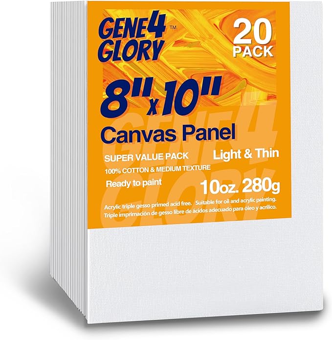 Canvases for Painting 8 x 10 inch-20 Pack, Artist Blank Canvas Boards for Painting- Oil & Acrylic Painting Canvas Panels