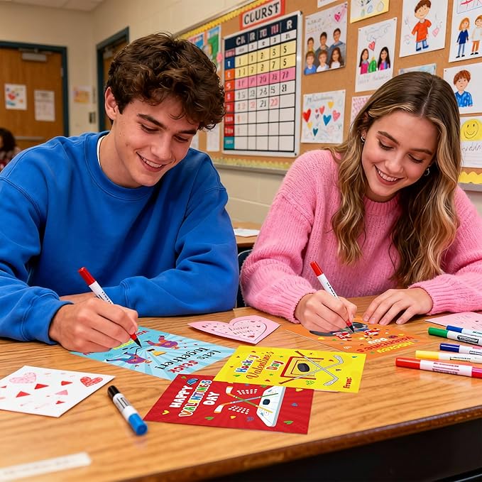 Valentine’s Day Cards for Kids Classroom, 36 Pcs Hockey Valentines Exchange School Set with Envelopes Heart Stickers, Sports Valentine Cards for Boys Girls Party Favors Gifts Exchange