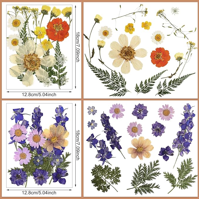 Nuanchu Dried Flower for Crafts Resin Pressed Flowers Bulk Real Dried Wildflowers Leave Natural with Tweezer for Resin Mold Scrapbooking Nail Soap Candle Cake Card Making DIY Christmas Crafts Supplies