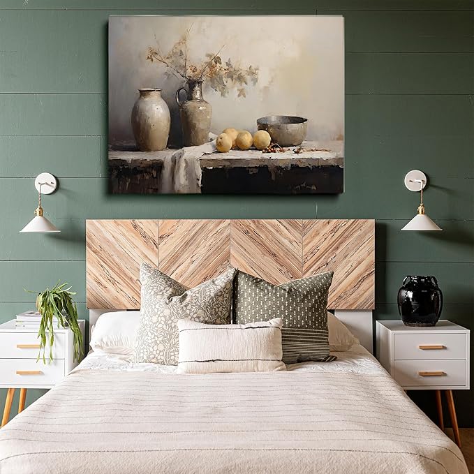 Antique Cottage Wall Art - Fruit Still Life Print,Charming French Kitchen Art,Rustic Farmhouse Wall Decor, Neutral Cottagecore Print, Vintage Country Chic Cozy Kitchen Decor20x30Unframed
