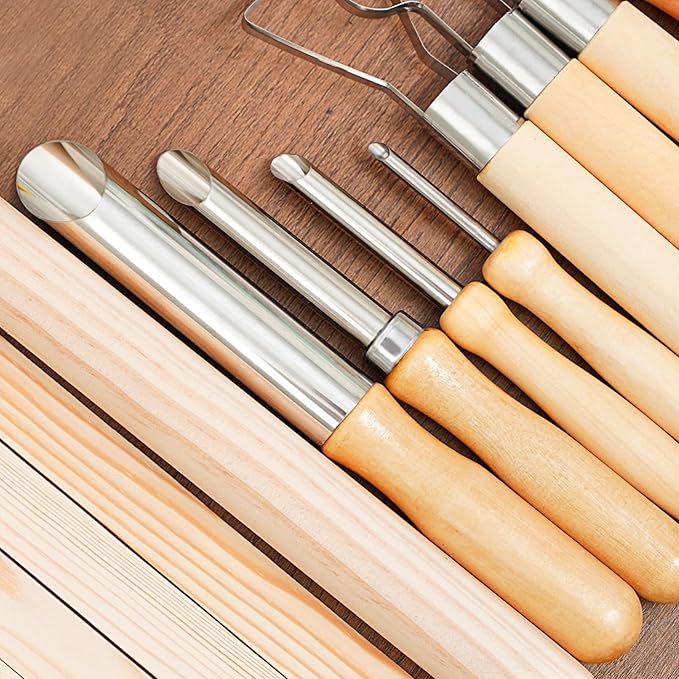 eZAKKA Clay Tools, Sculpting Tools, Pottery Tools and Supplies for Clay Ceramic Production, Carving Modeling, 4+1 Pcs