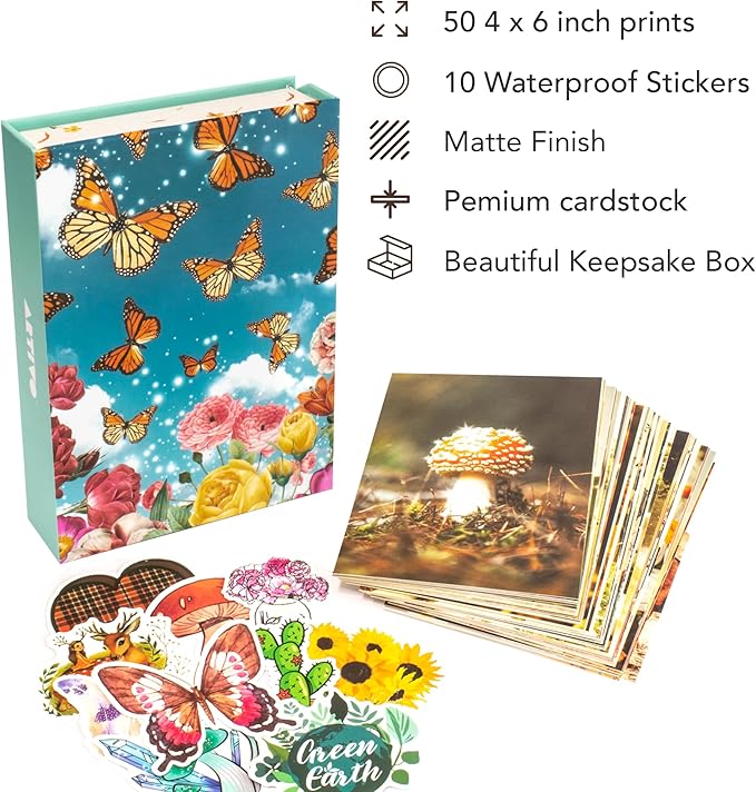 Artivo Aesthetic Wall Collage Kit, Cottagecore & Boho Nature Posters, Bedroom Decor for Teen Girls, 50 Set 4x6 inch