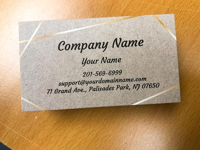 Custom Premium Business Cards 100 pcs Full color - Printed on 16pt(350gsm) or14pt (308gsm) Classic matte paper, Made in The USA (Kraft-Line)