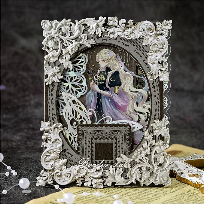 120Pcs Baroque Relief Corner Paper Embellishments, Retro Ornamental Frame Ephemera for Scrapbooking, Journaling, Junk Journal Supplies, and DIY Crafts with Glue Tape