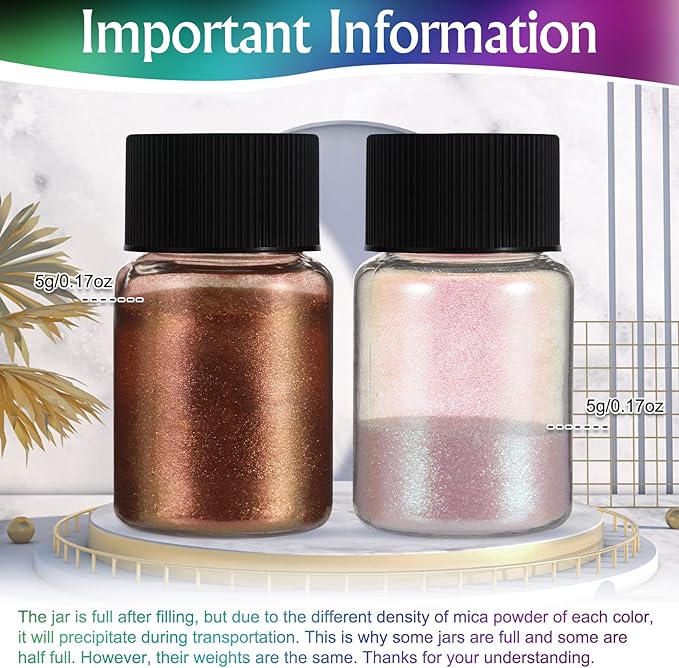 CHANGTIKEJI Chameleon Mica Powder，16 Colors*5g/Bottle，Shift Mica Powder for Epoxy Resin/Tumbler,Saturated Color Shifting Pigment Powder for Lip Gloss,Car Freshies,Eye Shadow,Nail Polish,Candle Making