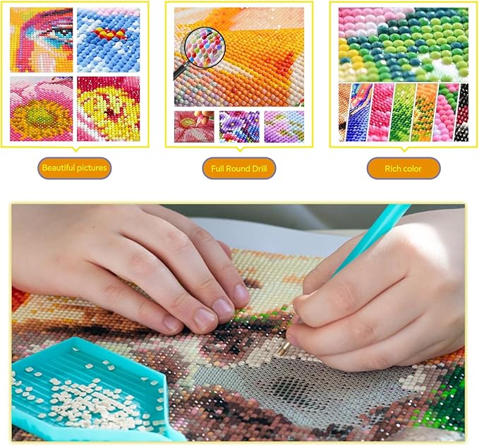 Diamond Paintings Kits for Beginners,Full Round Drill Diamond Arts Kits for Adults,Magic Book Door Paint by Diamond,5D DIY Diamond Painting Dot Gem Art, for Home Wall Decor 13.8x13.8 Inch