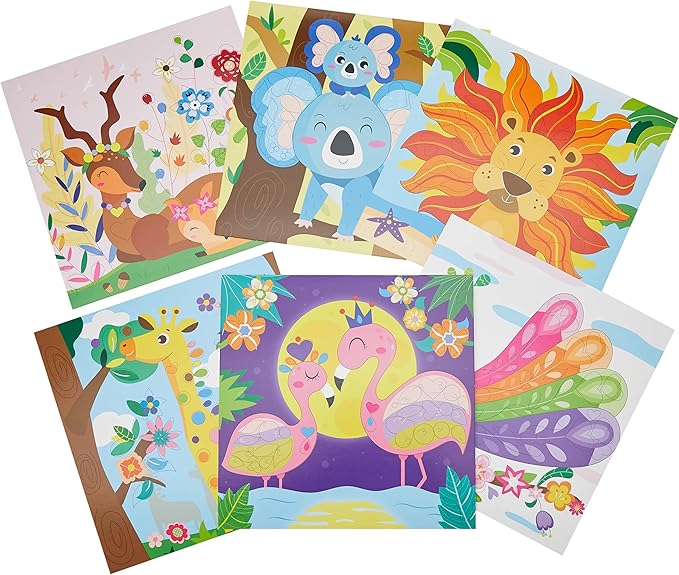 C.S. Kids DIY Paper Quilling Arts & Crafts Gifts - Animal Kingdom | 3D Design Kits for Kids, Make Your Own Art (Strips & Tools Included)