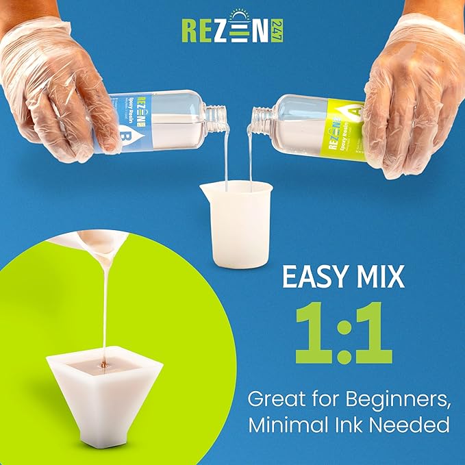 Zen247 Epoxy Resin Kit with Molds - Complete Set - Unique Resin Molds Kit with Crushed Seashells for Ornaments - Glow in The Dark Pigment