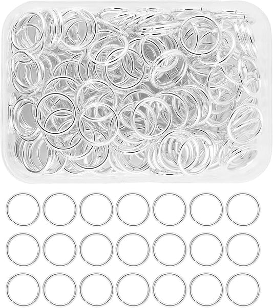 Mandala Crafts Assorted Silver Color Jump Rings Jewelry Findings Metal O Rings for Jewelry Making Supplies - 150 16mm Small Open Jump Rings Kit for Necklace Earring