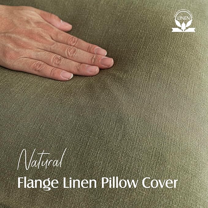 Foindtower Pack of 2, Decorative Linen Soild Throw Pillow Covers Soft Accent Lumbar Cushion Case Boho Farmhouse Pillowcase for Chair Couch Sofa Bedroom Living Room Home Decor 12 x 20 Inch Olive Green