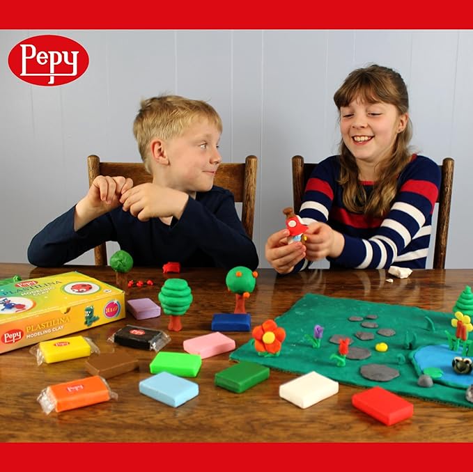 Pepy Plastilina Reusable and Non-Drying Modeling Clay; Set of 24 Bars, 1.4 Ounce Each, Perfect for Arts and Crafts Projects, Light Green