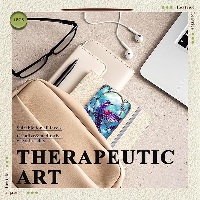 Leatrice Animal Diamond Art Kits for Adults Small Diamond Painting Kit Gem Art Paint by Diamonds Dot Eyeglasses Case 5d Diamond Art DIY for Beginner Women Bird