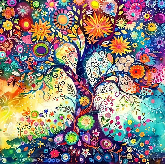 CSZPPQAF 5D Diamond Painting Kits for Adults, Colorful Tree of Life Diamond Art Kits for Adults Beginner, DIY Full Drill Gem Art Paint by Diamonds Dots Crafts Kits for Home Decor 13.7x13.7Inch