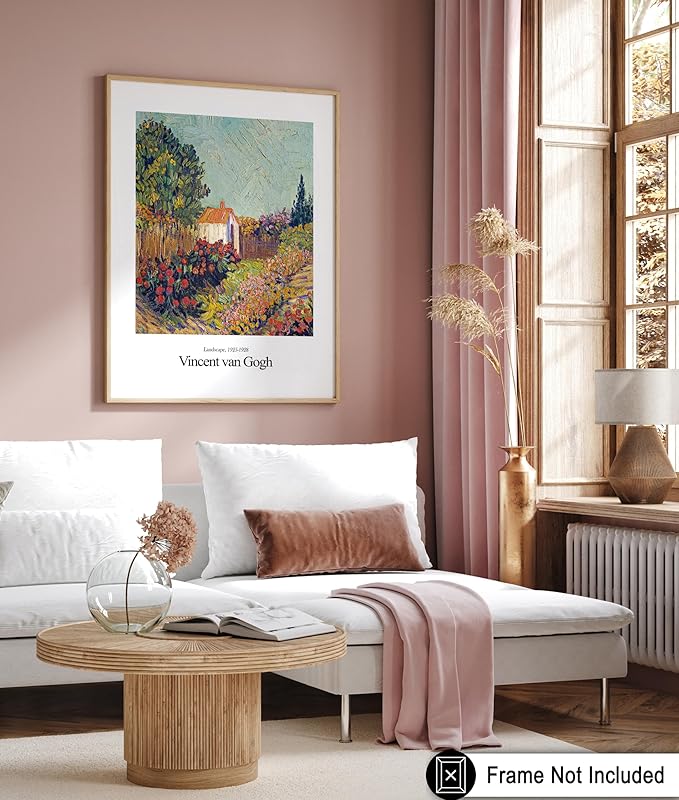 Monem Art Vintage Van Gogh Poster - Retro Landscape Print - Impressionism Art - Flower Garden Art - Gift for Men & Women - Classic Decor for Bedroom, Living Room or Dorm - 11x14 UNFRAMED Wall Art