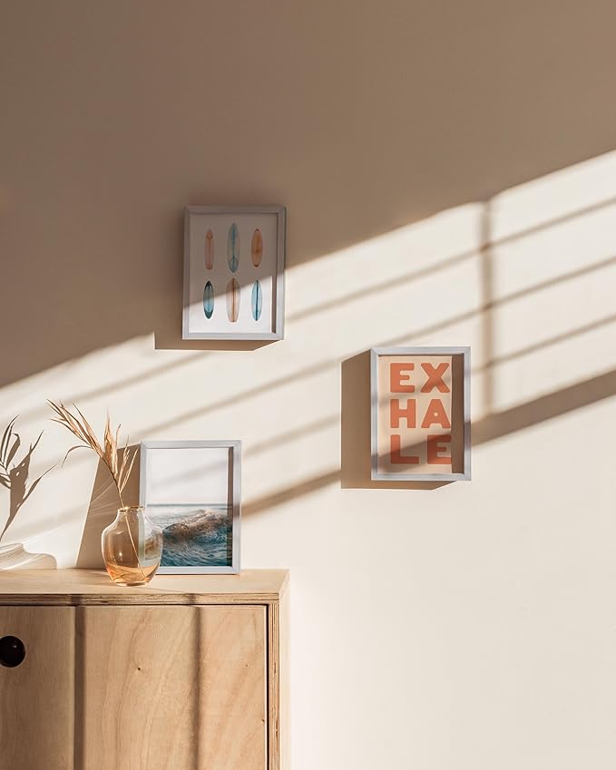 HAUS AND HUES 5x7 Silver Metal Picture Frames - Premium Aluminum Photo Display with Wall Hanging & Tabletop Stand (5x7 in, Silver, Set of 3)
