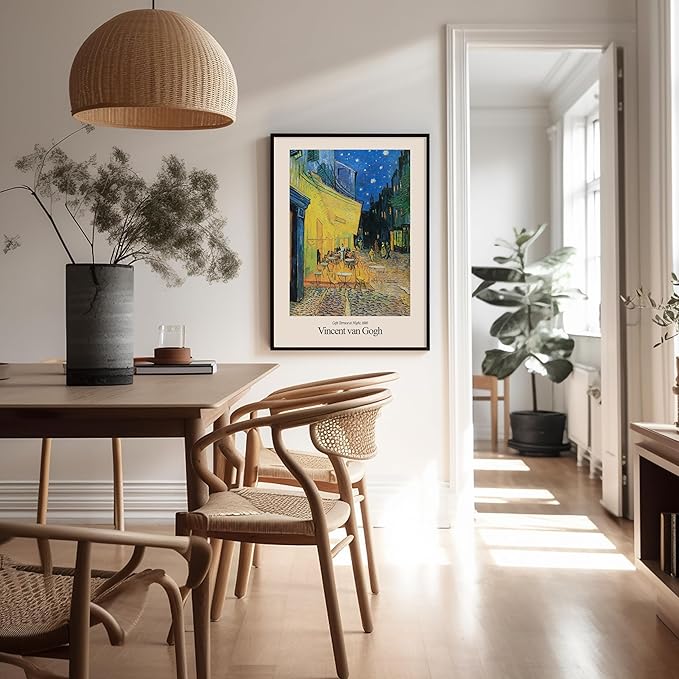 Monem Art Vintage Van Gogh Poster - Retro Cafe Terrace at Night Print - Impressionism Art - Gift for Men & Women - Aesthetic Wall Decor for Bedroom, Living Room or Dorm - 16x20 UNFRAMED Wall Art