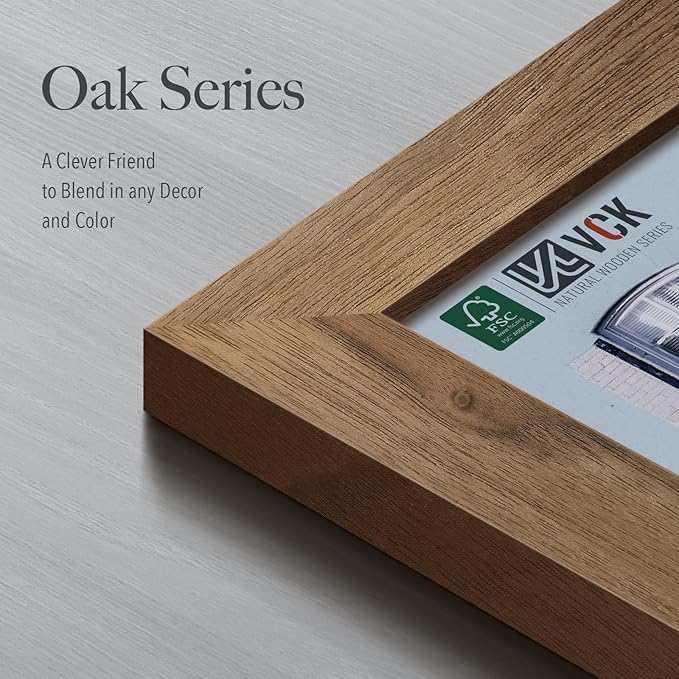 VCK 20x30 Frame for Poster & Picture - Brown Walnut 3 pk, Natural Wood Grain Solid Wood Wall Gallery Frame