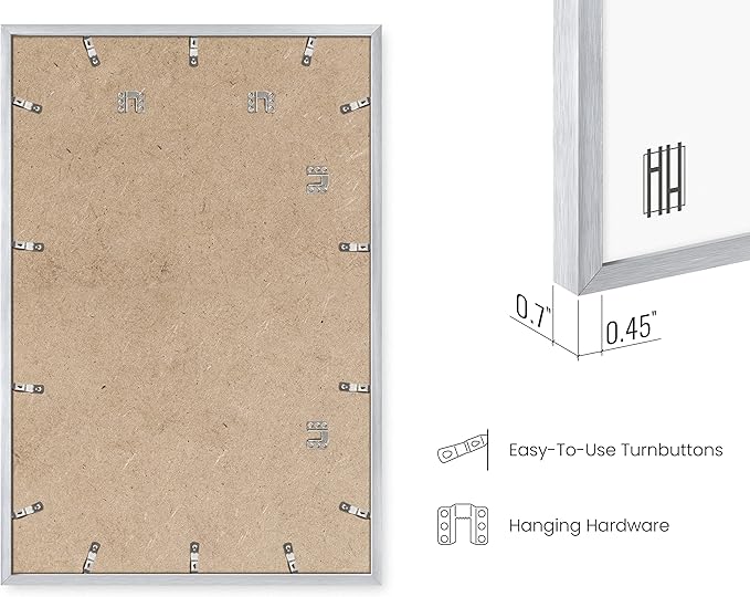 HAUS AND HUES 24x36 White Aluminum Frame Set of 4 - Gallery Wall Pack, Large Picture Poster Holder (White Aluminum Frame)