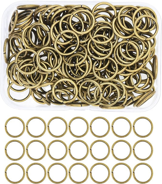 Mandala Crafts 200 Pcs 14mm Antique Brass Jump Rings - Jewelry Making Supplies