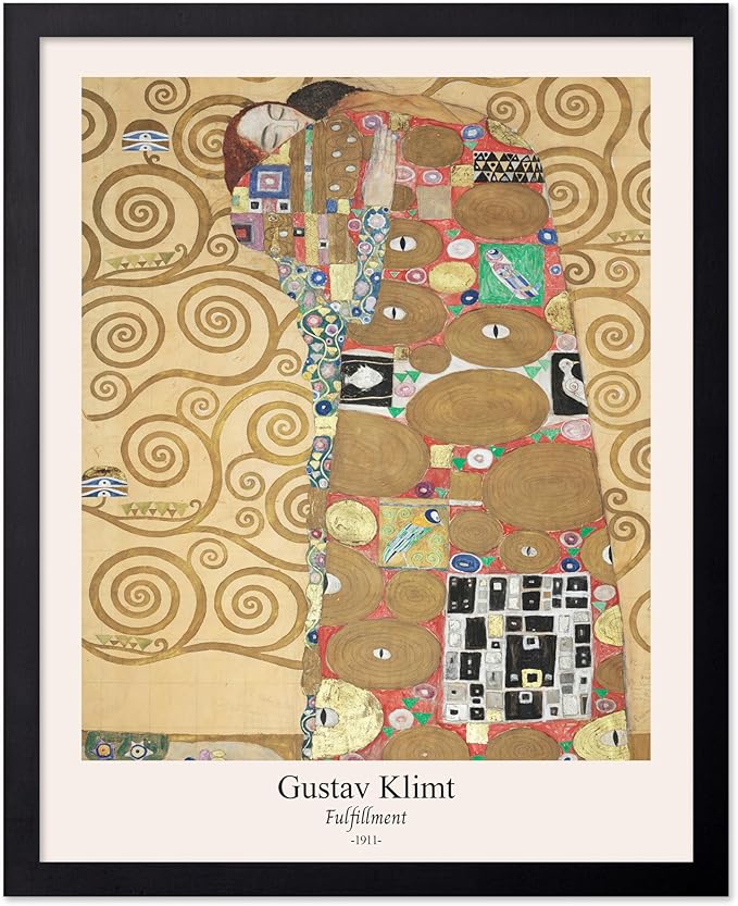 Poster Master Vintage Gustav Klimt Poster - Retro Fulfillment Print - Art Nouveau - Abstract Art - Symbolism Art - Aesthetic Art - Classic Painting - Living Room Wall Decor - 11x14 Black Framed