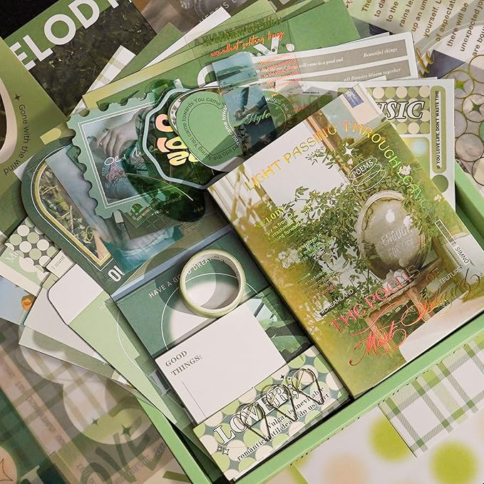Funto Scrapbooking Kit(116 PCS), Life Collection Series-Until Sunset, Perfect for Bullet Scrapbooking Materials, Planner DIY Arts Craft Collage